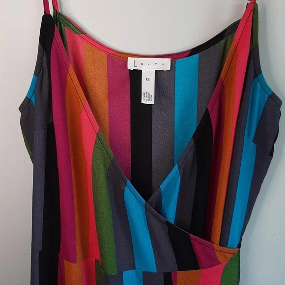 Leith Striped Long Full Length Maxi  Wrap Sleeveless Women's Colorful Dress | XS - Picture 3 of 14